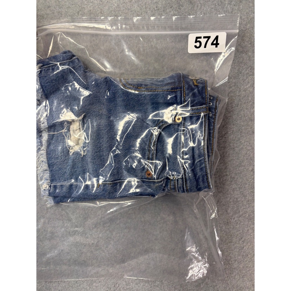 Cat & Jack Girls Distressed Denim Shorts Medium Wash Size M 8 Frayed Hem Stretch - Picture 7 of 7